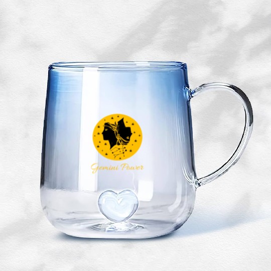 Gemini Power Zodiac Sign Gradient Glass Mugs
