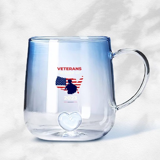 Veteran Gradient Glass Mugs for Men on Veterans Day