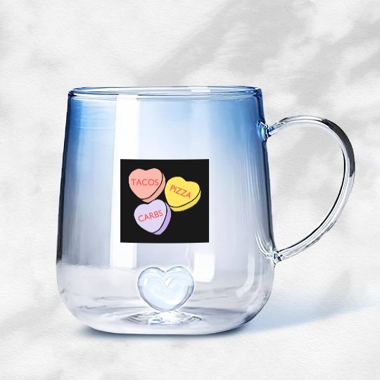FRONTARTFunny Conversation Hearts Candy Gradient Glass Mugs
