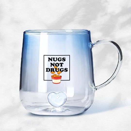 Nugs Not Drugs Chicken Farmer Nuggets Foodie Gradient Glass Mugs