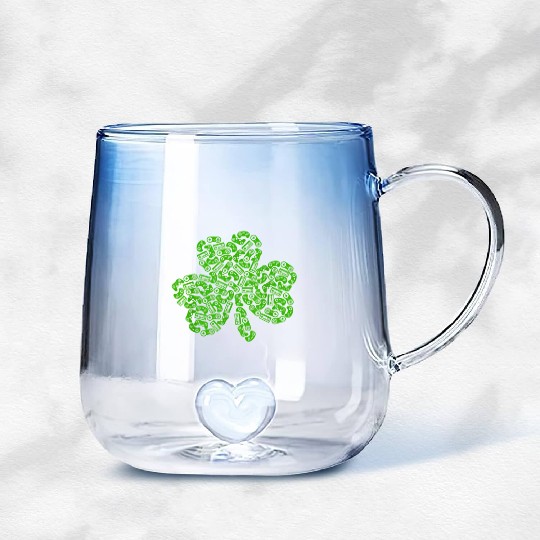 Gamer Game Shamrock St Patricks Day Irish Gradient Glass Mugs