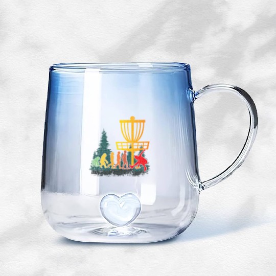 Disc Golf Evolution Of Disc Golfer Gradient Glass Mugs