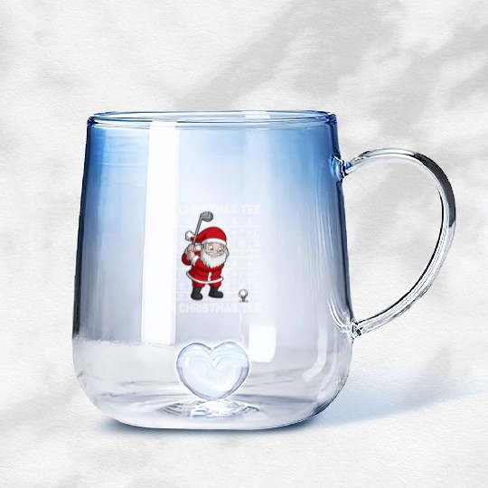 Golf Oh Santa Claus Golfer Golfing Gradient Glass Mugs