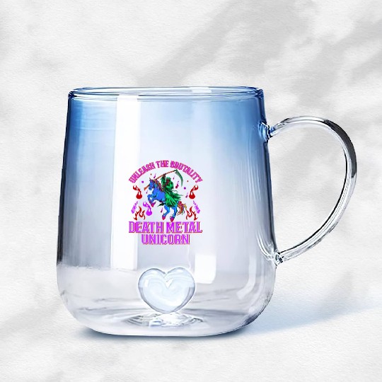 Goth Rock Satan Unicorn Festivals Death Metal Gradient Glass Mugs