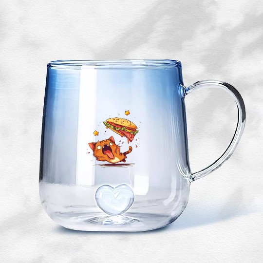 Cat and Taco A Perfectly Delicious Pair Gradient Glass Mugs