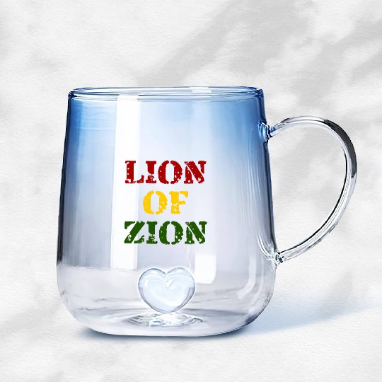 Lion Of Zion Reggae Colors Gradient Glass Mugs