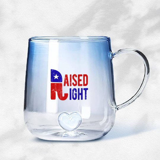 Raised Right Proud Republican Elephant Logo Usa Gradient Glass Mugs