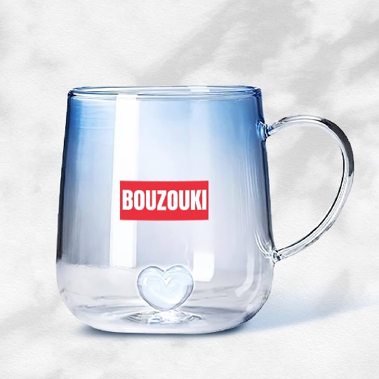 Irish Bouzouki Instrument Greek Gradient Glass Mugs