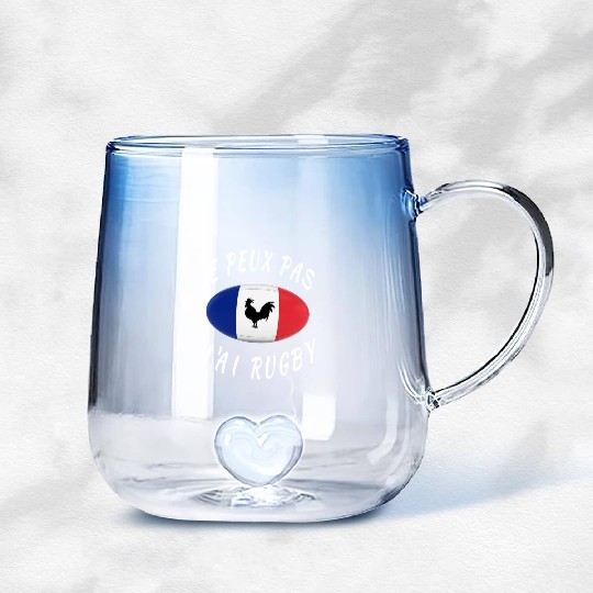 Je Peux Pas J ai Rugby France Rugby Cadeau Gradient Glass Mugs