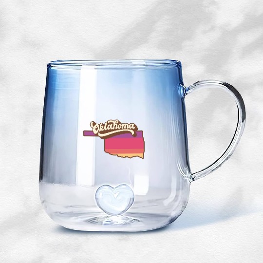 Oklahoma Retro USA Gradient Glass Mugs