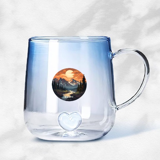 Banff sunset Gradient Glass Mugs