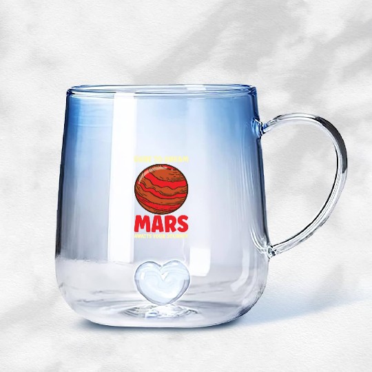 Mars Explore Astronaut Astronomy Solar System Gradient Glass Mugs