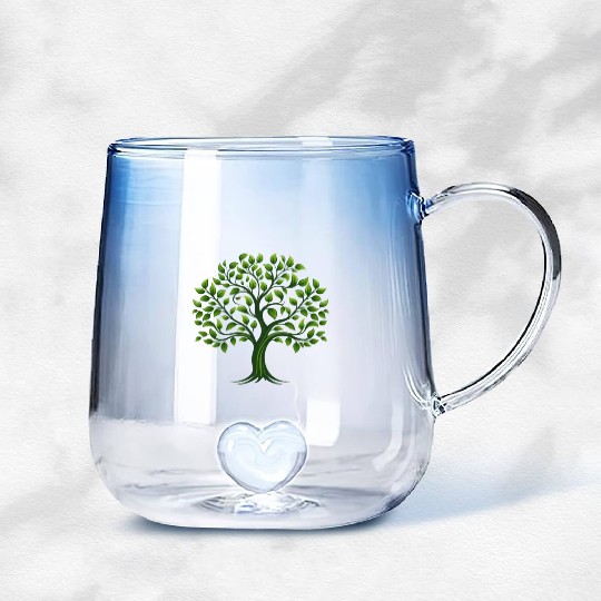 Tree, Family Reunion, tree logo Gradient Glass Mugs