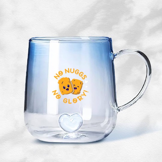 No Nuggs No Glory, Chicken Nuggets Gradient Glass Mugs