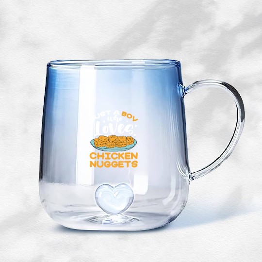 Just A Boy Who Loves Chicken Nuggets Gradient Glass Mugs