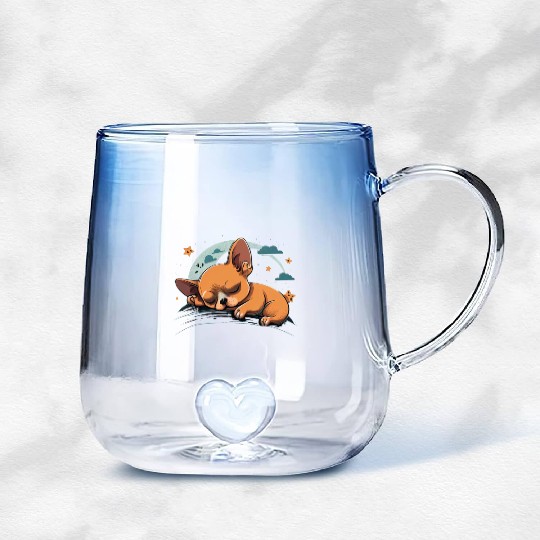 Chihuahua | Sunday Sleep Cute Dog Good Night Gradient Glass Mugs