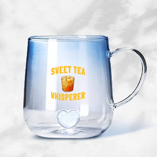 Funny Sweet Tea Whisperer Outfit Gradient Glass Mugs