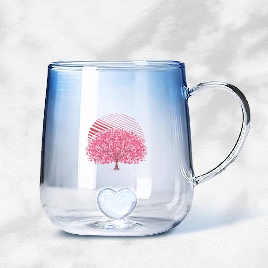 cherry blossom tree gift Japanese Sakura Gradient Glass Mugs