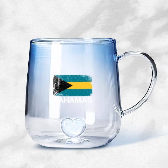 Bahamian Flag Made In Bahamas Gradient Glass Mugs