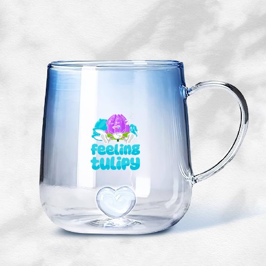 Tulip Gardening Cute Gradient Glass Mugs