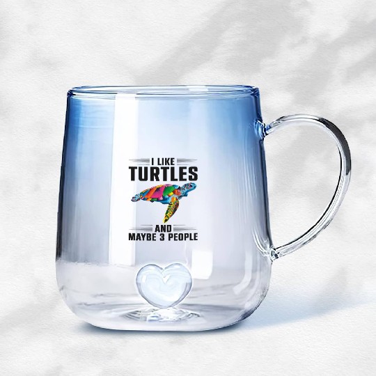 Sea Turtle Tortoise I Like Turtles Gradient Glass Mugs