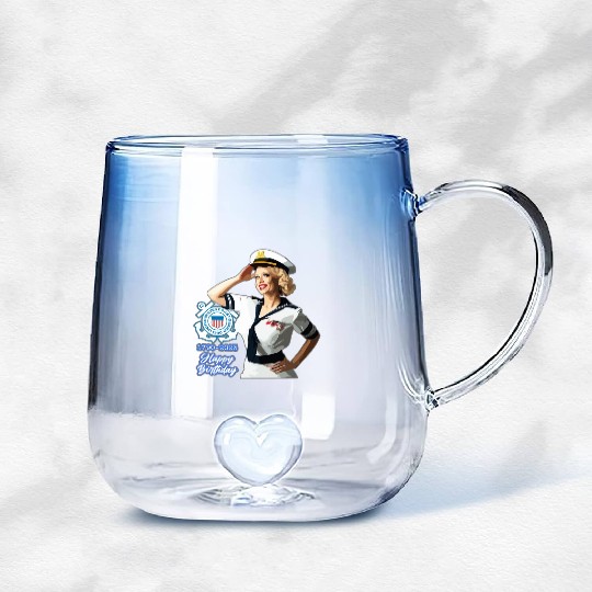 U.S. Coast Guard 233rd Birthday Gradient Glass Mugs
