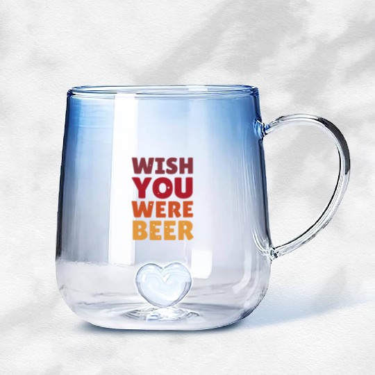 I wish you were here with me nature Gradient Glass Mugs