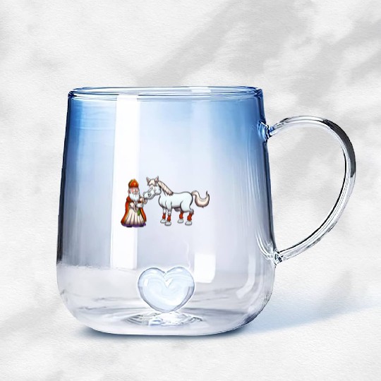 Saint Nicholas Feeding His Horse Gradient Glass Mugs