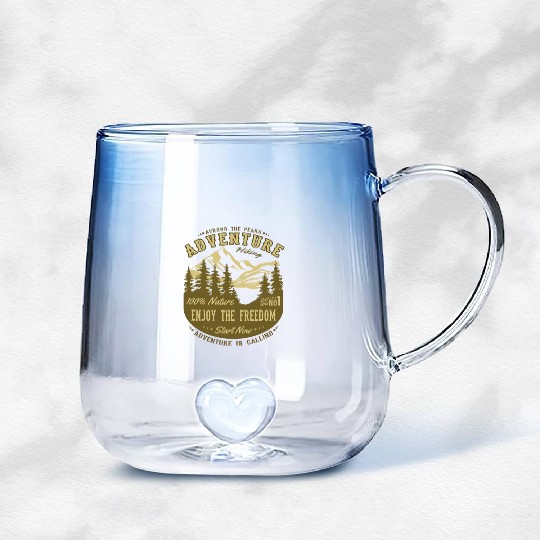 Adventure Hiking Nature Mountains Alps Gradient Glass Mugs
