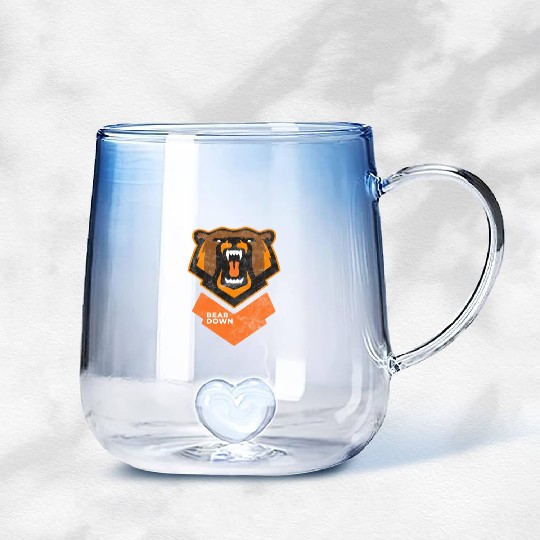 Fierce Modern Bear Down Party Tailgate Sunday Gradient Glass Mugs