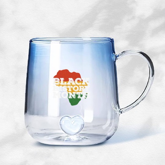 African Black History Month Gradient Glass Mugs