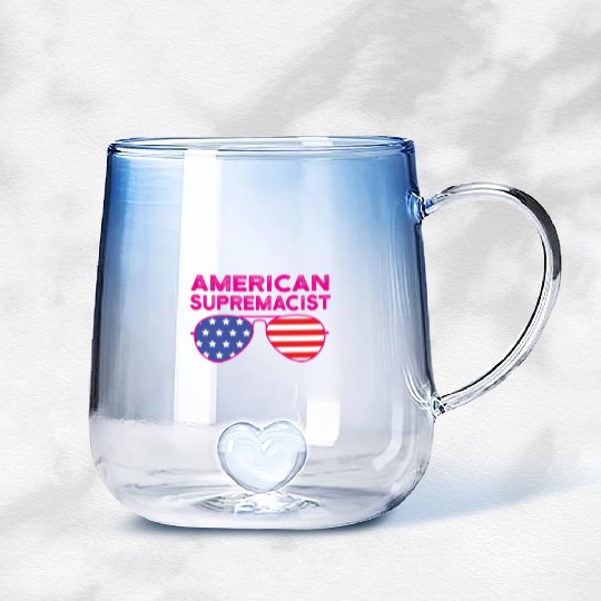 American Supremacist American Flag Merica Usa Gradient Glass Mugs