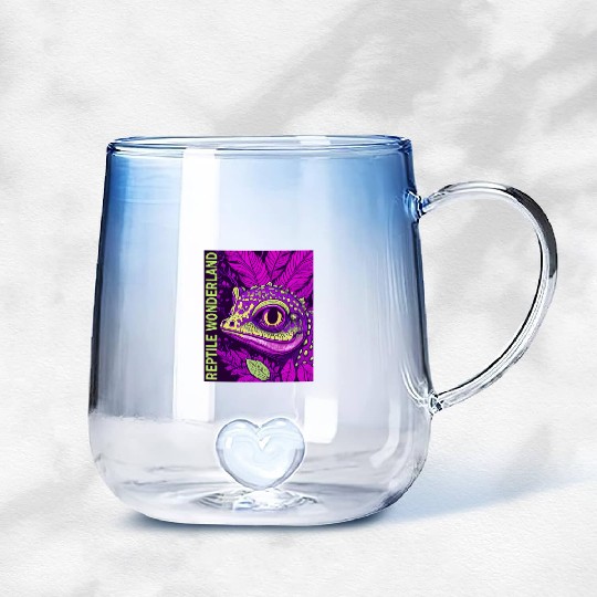 Psychedelic Reptile Wonderland Retro Designs 10 Gradient Glass Mugs