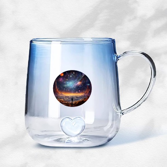 Galactic Splendor: Embrace the Marvels of Cosmos Gradient Glass Mugs