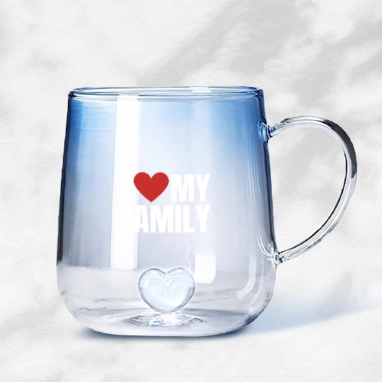 I Love My Family Gathering Reunion Celebration Gradient Glass Mugs