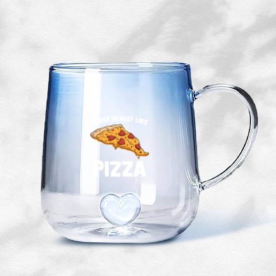 I Just Really Like Pizza Cute Italian Food Lover Gradient Glass Mugs