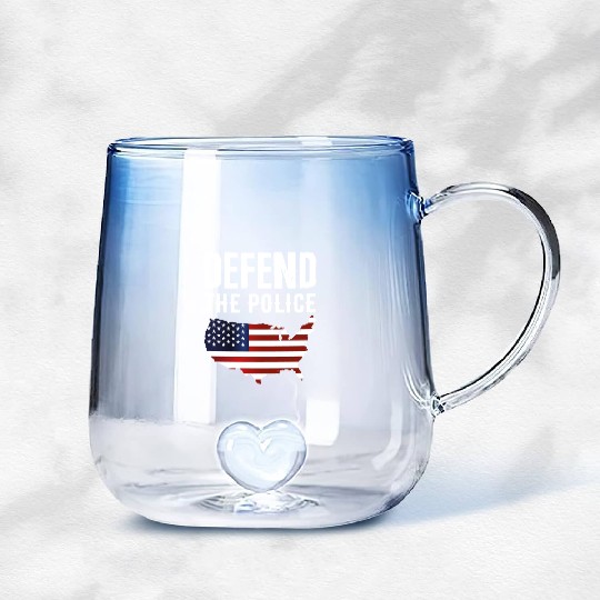 Defend The Police Gradient Glass Mugs