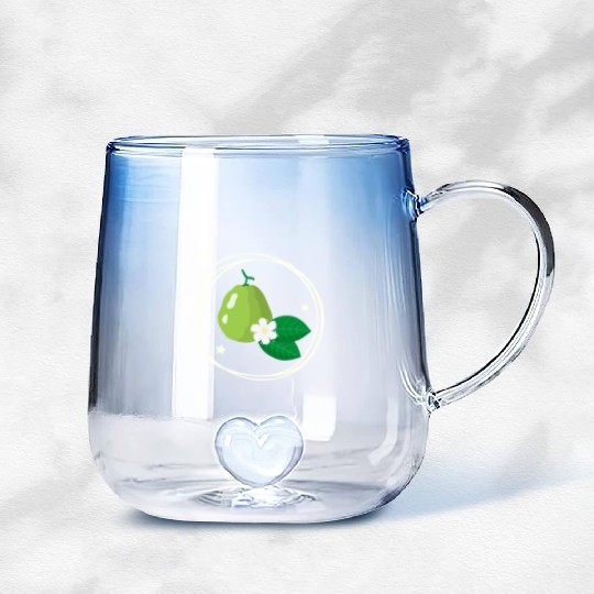 Guava With Flower And Leaves Gradient Glass Mugs