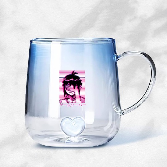 Vaporwave E Japanese Aesthetic Anime Sad E Gradient Glass Mugs