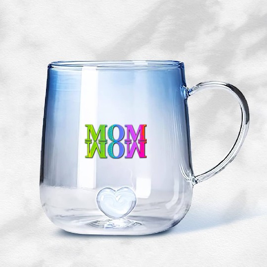 mama mom wow mothers day funny cute family mother Gradient Glass Mugs