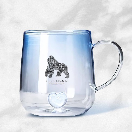 R.I.P Harambe Gradient Glass Mugs