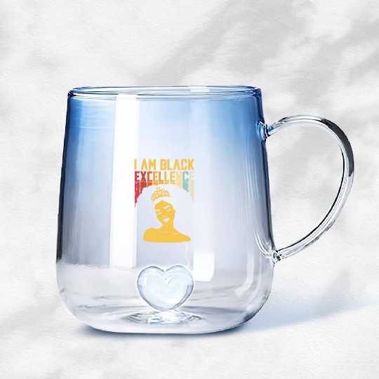 I Am Black History Month African American For Gradient Glass Mugs