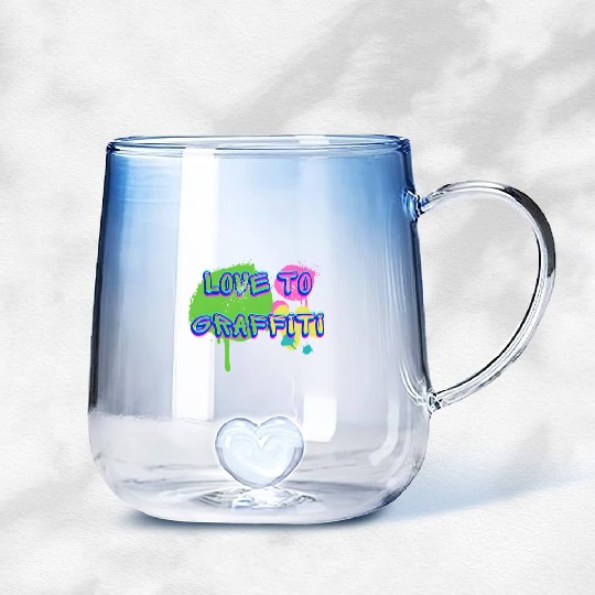 Love to graffiti, street art Gradient Glass Mugs