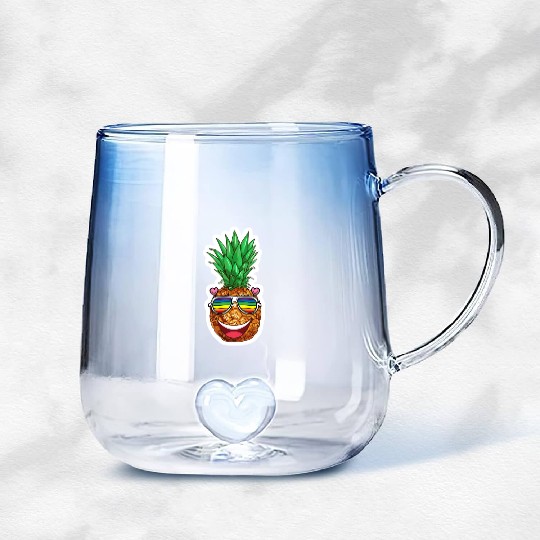 Pineapple Summer Gradient Glass Mugs
