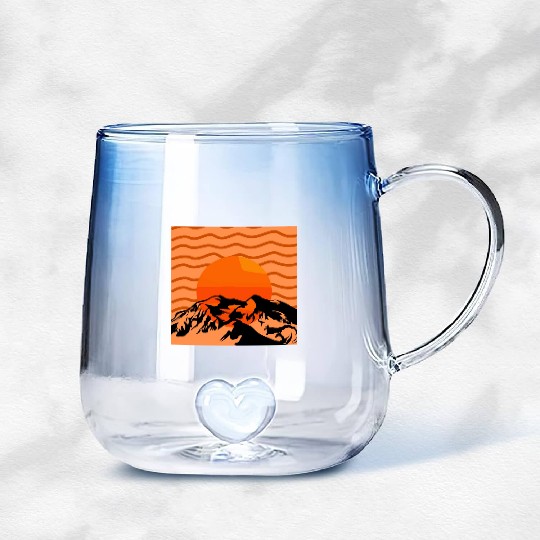 Denali Mountain Gradient Glass Mugs
