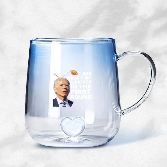 Confused Drafting Kicker Funny Fantasy Football Gradient Glass Mugs