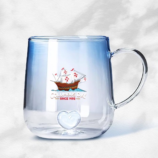 Columbus Day Since 1492 Gradient Glass Mugs