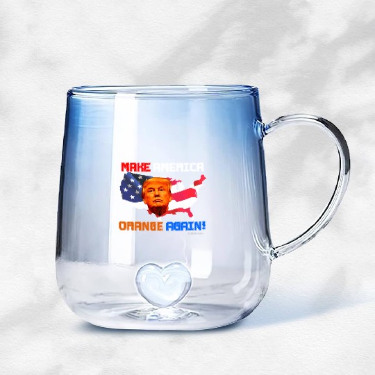 Make America Orange Again! Gradient Glass Mugs
