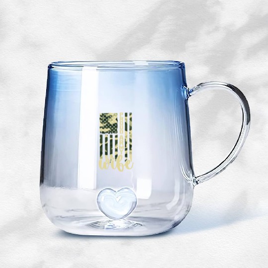 Proud Army Wife American Soldier US Flag Military Gradient Glass Mugs