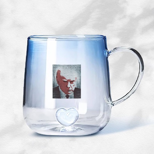 Donald Trump mugshot graffiti Gradient Glass Mugs